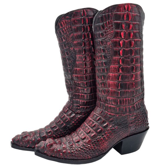Tres Outlaws Black Cherry Hornback Alligator 11.5 Cowboy Western Boots $7500MSRP - Picture 14 of 16